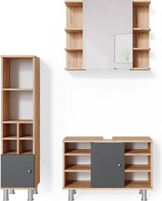 Zestaw mebli łazienkowych złoty dąb energetyczny 60x32x54 fynn