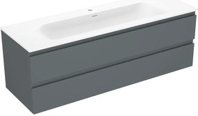 Mexen Orio szafka łazienkowa 140 cm z umywalką Vela, 2 szuflady, grafit mat/biała mat - 91A10-14047-2-BFF66-W23M01