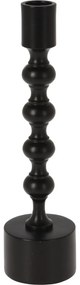 Czarny świecznik, aluminium, 23 cm