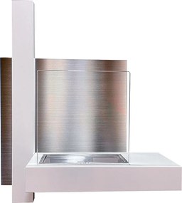 Kominek bioetanolowy VIENNA, biokominek ścienny, biały, dł. 65 x wys. 75 x gł. 23
