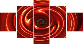 Abstrakcyjny obraz - czerwona spirala (125x70 cm)