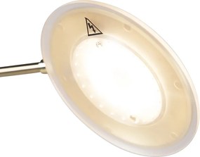 Złota lampa podłogowa z lampką do czytania, w tym LED i port USB - Sevilla