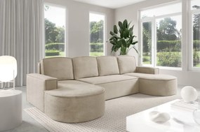 Narożnik MOLLY XL wolnostojący układ U z funkcją spania w tkaninie Curio 09 DomoHome