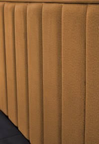 ASENTO łóżko 160 - musztardowy pojemnik na pościel kontynentalne zagłówek