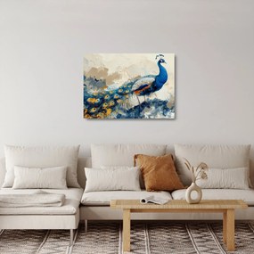 Obraz na szkle - Paw, malarstwo (70x50 cm)