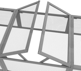 Pawhut Wybieg dla Małych Zwierząt z Otwieranym Dachem Drewno Świerkowe Szary