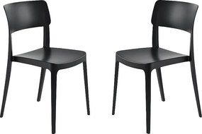 Zestaw 4 czarnych krzeseł do układania w stosy „Maribela” z polipropylenu cm 50x51 81h