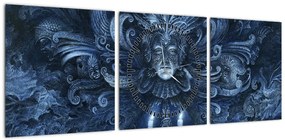 Obraz - Ciemny barok (z zegarem) (90x30 cm)