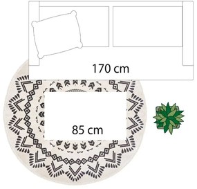 Dywanik dekoracyjny w stylu boho, Ø 120 cm