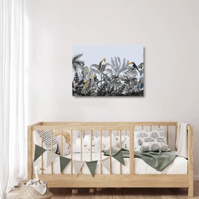 Obraz na szkle - Ilustrowana dżungla (70x50 cm)