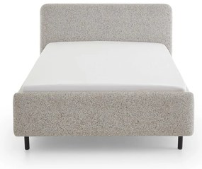Beżowe tapicerowane łóżko dwuosobowe ze schowkiem ze stelażem 140x200 cm Primo – Meise Möbel