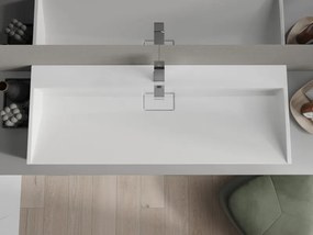 Mexen Ava umywalka nablatowa z konglomeratu 1/O 120 x 46 cm, biała - 23011201