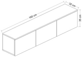 Biało-naturalna szafka pod TV w dekorze dębu 160x35x32 cm Neon – Kalune Design