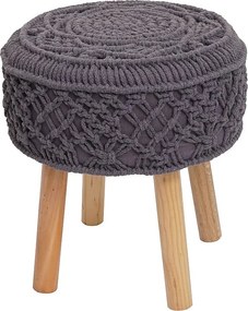 Stołek MCW-J43, podnóżek z dzianiny,  ciemnoszary