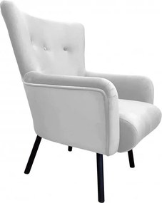 Fotel TULIP tkanina Welur noga metalowa Uszak luksusowy komfort salonu : Kolor nogi - Czarna, Kolor tkaniny - VELVET - MG39