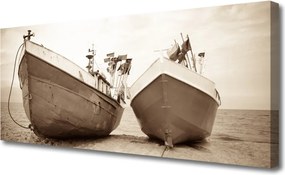 Obraz na płótnie Przystań Kolorowych Łódek