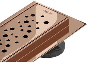 Mexen Flat 360° M12 odpływ liniowy obrotowy 80 cm, różowe złoto - 1621080-40