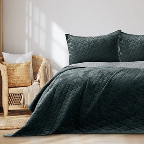 Ciemnoszara narzuta pikowana z aksamitu 170x270 cm Laila – AmeliaHome