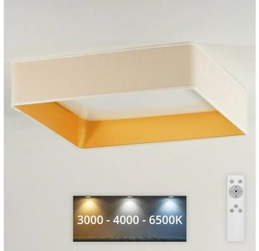 Brilagi - Oświetlenie ściemnialne LED VELVET SQUARE LED/24W/230V + pilot kremowe