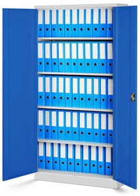 Zestaw 4x biurowa szafa metalowa na akta JAN, 900 x 1850 x 400 mm, szaro-niebieska