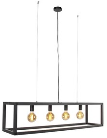 Industrialna lampa wisząca czarna 4-światłowa - Big CagePrzemysłowy Oswietlenie wewnetrzne