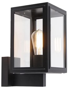 Rustykalna lampa ścienna czarna IP44 - Sutton Up