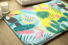 Dywanik do łazienki Dywanik do łazienki Ptaki Rośliny Abstrakcja