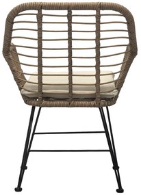 Autronic Zestaw ogrodowy 1+2, metal, polirattan,naturalny, AZ-F1208 NAT