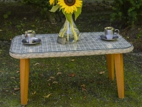 Mały stolik ogrodowy z technorattnu LARGO szklany blat