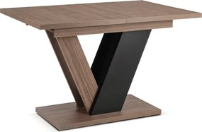 Stół Prostokątny Rozkładany CLARK 120-160 cm Orzech/Czarny Japandi