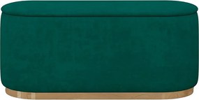 Zielony owalny puf ze schowkiem Dancan SCARLETT/110 cm