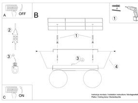 Biała lampa sufitowa ze szklanym kloszem ø 12 cm Umerta – Nice Lamps