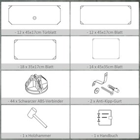 HOMCOM Regał na buty, 12 skrzynek na 24 pary butów, Plastik, Czarny+Biały