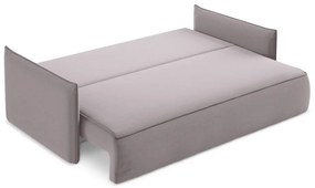 Lawendowa aksamitna rozkładana/ze schowkiem sofa 225 cm Hula – Makamii