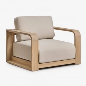 Fotel Ogrodowy Z Podłokietnikami Z Drewna Akacjowego Brivori Jasny Akacjowy Brąz - Sklum