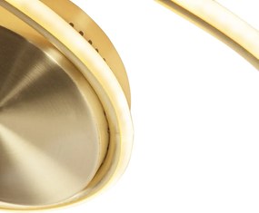 Designerska lampa sufitowa złota z wbudowanym LED-em o 3 stopniach ściemniania - Rowan