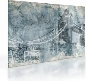 Obraz na szkle - Tower Bridge w chłodnych odcieniach (70x50 cm)