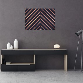 Obraz drewnianego motywu na czarnym tle (70x50 cm)