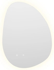 Lustro łazienkowe asymetryczne przeciwparowe podświetlane - 60 x 80 cm - INACIA