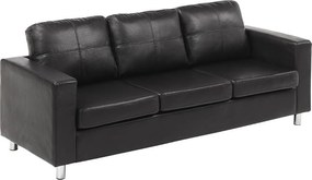 Komplet wypoczynkowy 3+2 z ekoskóry ACKLEY - Czarny