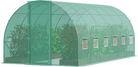 Serwa Tunelowa SucceBuy 590x295x225 cm, Serwa do Ogrodnictwa Zewnętrznego, Ramy z Galwanizowanego Stali, Zielona