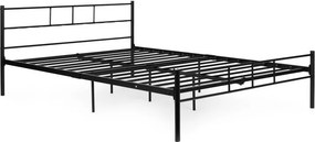 Czarne łóżko metalowe, dwuosobowe Kingsley 65A, 140x200 cm