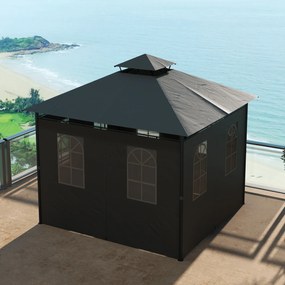 Outsunny Pawilon Namiot ogrodowy, 2,95 x 2,95 x 2, 85 m, Dunkelgrau