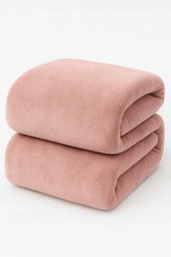 Koc Różowy Gładki 160x200cm Miękki Ciepły Przytulny do domu salonu sypialni