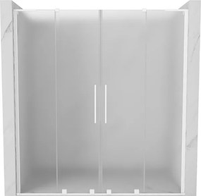 Mexen Velar L Duo drzwi prysznicowe rozsuwane 180 cm, szron, białe - 871-180-003-32-20