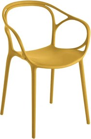 Zestaw 2 sedie gialle nowoczesnego „Mistral” da pranzo in polipropilene versatili cm 57x55 80h
