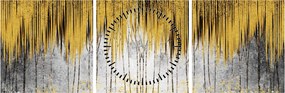 Obraz - Złote linie (z zegarem) (90x30 cm)