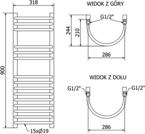 Mexen Eros grzejnik elektryczny 900 x 318 mm, 300 W, biały - W112-0900-318-2300-20