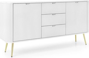 Komoda biała, nogi: złote, 168 x 87 x 39 cm