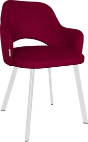 Krzesło Milano tkanina Welur noga metalowa : Kolor nogi - Biały profil, Kolor tkaniny - VELVET - MG31, Typ siedziska - Siedzisko stałe